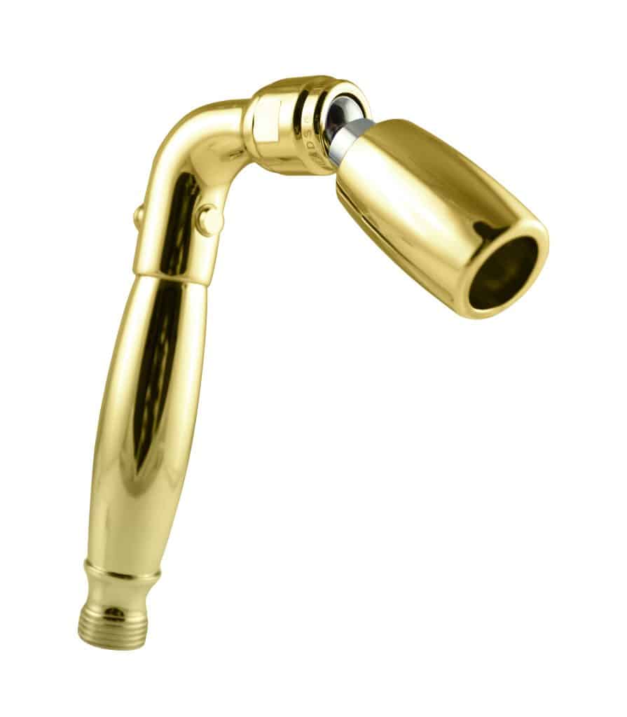 High Sierra Showerheads' Handheld in polished brass for Home, RVs, Outdoors, and Hospitality.